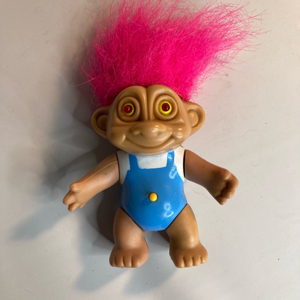 Soma vintage troll pink hair 1992 light up not tested